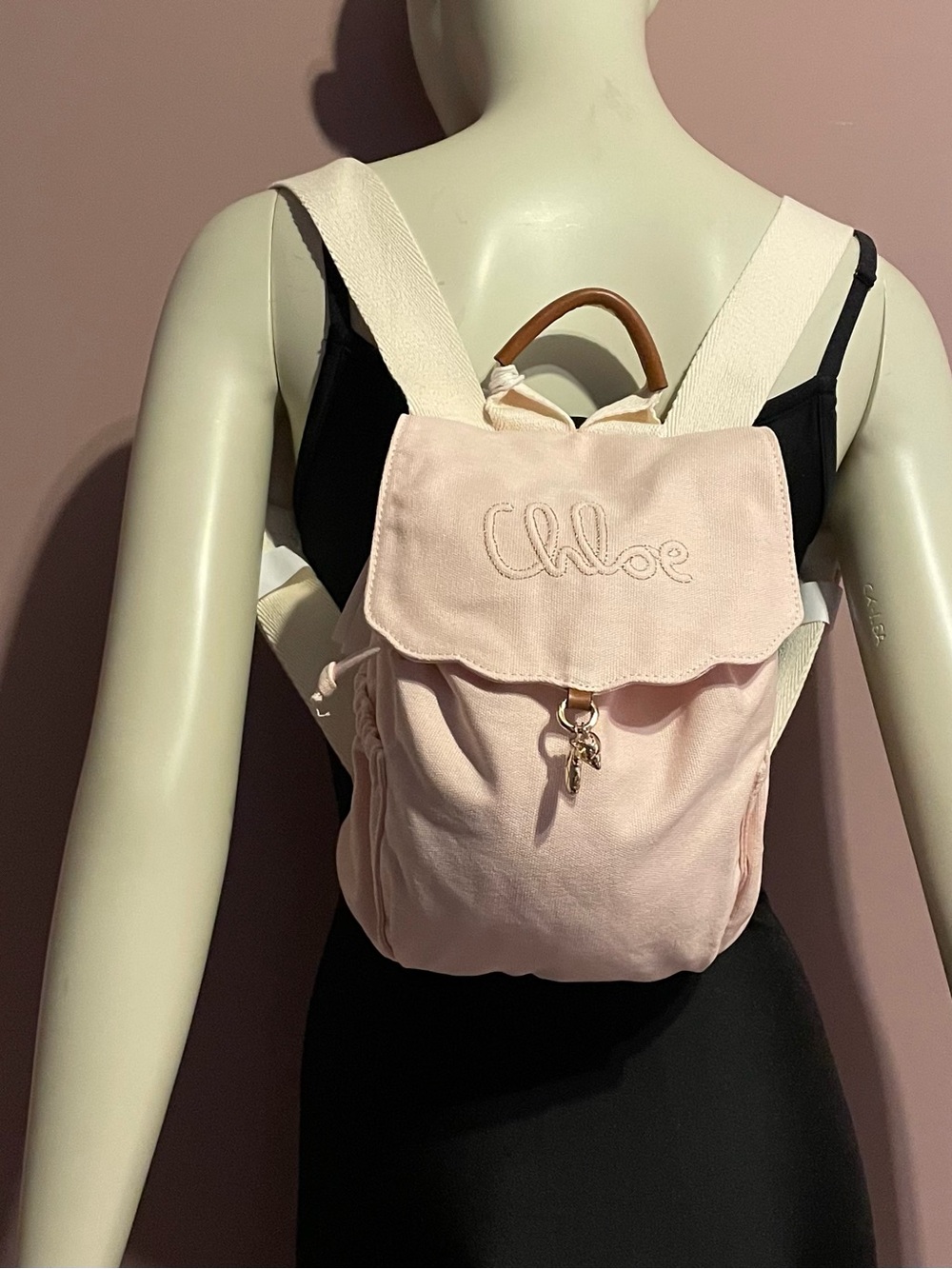 New authentic Chloe pink Drawstring Backpack - Picture 10 of 10